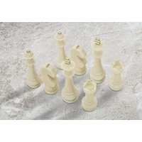 Kép 9/10 - Quarzt sakk készlet 8 db-os fehér/arany ø 4,4x9,2-4,3x13,3-5x16-x4,5x10,3 cm