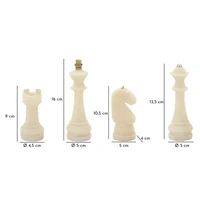 Kép 10/10 - Quarzt sakk készlet 8 db-os fehér/arany ø 4,4x9,2-4,3x13,3-5x16-x4,5x10,3 cm