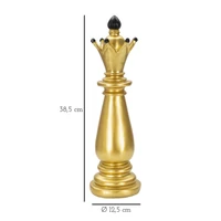 Kép 6/6 - Sakk királynő figura arany/fekete ø 12,5x38,5 cm