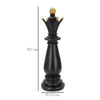 Kép 6/6 - Sakk királynő figura fekete/arany ø 12,5x38,5 cm