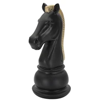 Kép 3/7 - Sakk ló figura fekete/arany 10,5x8,5x19 cm 1