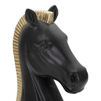 Kép 4/7 - Sakk ló figura fekete/arany 10,5x8,5x19 cm 2