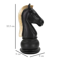 Kép 2/7 - Sakk ló figura fekete/arany 10,5x8,5x19 cm 6
