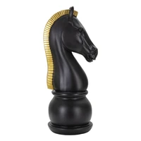 Kép 1/9 - Sakk ló figura fekete/arany ø 18,5x50 cm