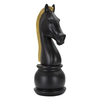 Kép 2/9 - Sakk ló figura fekete/arany ø 18,5x50 cm