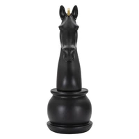 Kép 3/9 - Sakk ló figura fekete/arany ø 18,5x50 cm