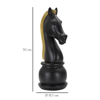 Kép 9/9 - Sakk ló figura fekete/arany ø 18,5x50 cm