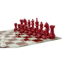 Kép 4/11 - Sakktábla készlet piros/fehér 61x61x14 cm 1