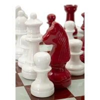 Kép 8/11 - Sakktábla készlet piros/fehér 61x61x14 cm 3