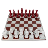 Kép 11/11 - Sakktábla készlet piros/fehér 61x61x14 cm 5