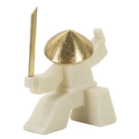 Kép 3/7 - Samurai oda figura a quarztból fehér/arany 17x7,5x18,5 cm 1