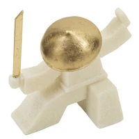 Kép 4/7 - Samurai oda figura a quarztból fehér/arany 17x7,5x18,5 cm 2