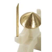 Kép 5/7 - Samurai oda figura a quarztból fehér/arany 17x7,5x18,5 cm 3