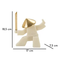 Kép 2/7 - Samurai oda figura a quarztból fehér/arany 17x7,5x18,5 cm 6