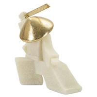 Kép 3/7 - Samurai oda figura b quarztból fehér/arany 19x8x18 cm 1