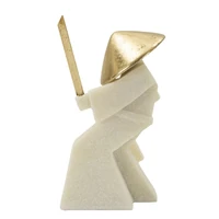 Kép 5/8 - Samurai toku figura b quarzból fehér/arany 14x9x24.5 cm 2