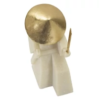 Kép 6/8 - Samurai toku figura b quarzból fehér/arany 14x9x24.5 cm 3