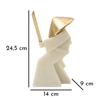 Kép 3/8 - Samurai toku figura b quarzból fehér/arany 14x9x24.5 cm 7