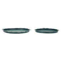 Kép 1/6 - Saturn kerek tál 2db-os szett kékeszöld Ø 33X2-27,5X2 cm