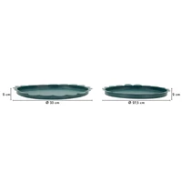Kép 6/6 - Saturn kerek tál 2db-os szett kékeszöld Ø 33X2-27,5X2 cm 5