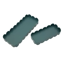 Kép 3/7 - Saturn ovális tál 2db-os szett kékeszöld 40X16,5X4,5-29X12X4,5 cm 2