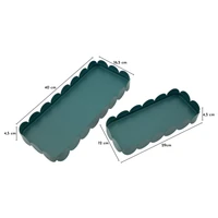 Kép 4/7 - Saturn ovális tál 2db-os szett kékeszöld 40X16,5X4,5-29X12X4,5 cm 6