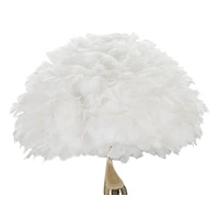 Kép 2/7 - Slim állólámpa tollakkal arany/fehér ø 50x165 cm