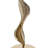 Kép 4/7 - Slim asztali lámpa tollakkal arany/rózsaszín ø 40x63 cm