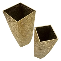 Kép 4/8 - Squer váza pár arany 34x34x90-25x25x78 cm 3
