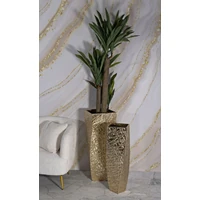 Kép 5/8 - Squer váza pár arany 34x34x90-25x25x78 cm 6