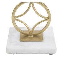 Kép 3/6 - Star gyertyatartó art deco stílusban arany/fehér 10x10x32 cm 2