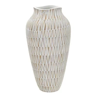 Kép 1/6 - Stiky gyanta váza arany/fehér ø 22x44 cm