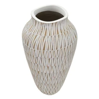 Kép 2/6 - Stiky gyanta váza arany/fehér ø 22x44 cm