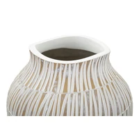 Kép 4/6 - Stiky gyanta váza arany/fehér ø 22x44 cm