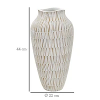 Kép 6/6 - Stiky gyanta váza arany/fehér ø 22x44 cm