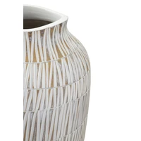 Kép 3/6 - Stiky gyanta váza arany/fehér ø 23x50 cm