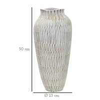 Kép 6/6 - Stiky gyanta váza arany/fehér ø 23x50 cm