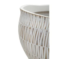 Kép 2/6 - Stiky kaspó fehér/arany ø 30,5x24,5 cm