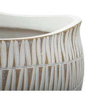 Kép 4/6 - Stiky kaspó fehér/arany ø 30,5x24,5 cm