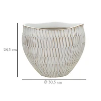Kép 6/6 - Stiky kaspó fehér/arany ø 30,5x24,5 cm