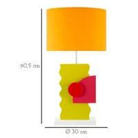 Kép 6/6 - Színes asztali lámpa sárga/zöld/piros 30x60,5 cm 5