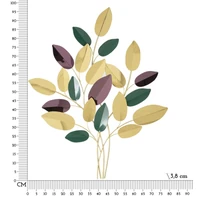 Kép 6/6 - Színes fali dekoráció levelek arany/zöld/mályva 81,9x3,8xx97 cm 5