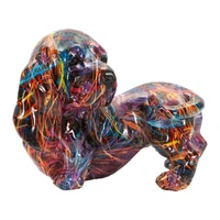 Kép 1/8 - Tacskó figura pszichedelikus többszínű 20X14X16,5 cm