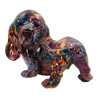 Kép 4/8 - Tacskó figura pszichedelikus többszínű 20X14X16,5 cm 1