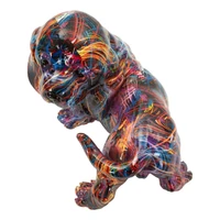 Kép 5/8 - Tacskó figura pszichedelikus többszínű 20X14X16,5 cm 2