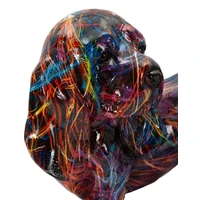 Kép 6/8 - Tacskó figura pszichedelikus többszínű 20X14X16,5 cm 3