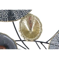 Kép 7/8 - Tavi virág fali dekoráció fémből fekete/arany 135x7,5x69 cm 4