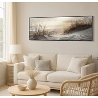 Kép 3/7 - Tengerparti naplemente falikép vászonra nyomtattva lakkozott kerettel -A- 152X4X52 cm 6