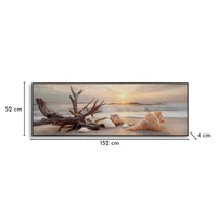 Kép 2/7 - Tengerparti naplemente falikép vászonra nyomtattva lakkozott kerettel -B- 152X4X52 cm 6