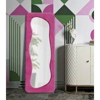 Kép 5/6 - Theodor fali tükör bársonyos kerettel fuxia 60x4x160 cm 4